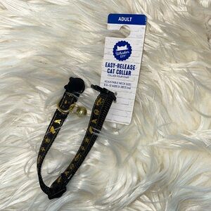 🐈‍⬛NWT 🖤Black and Gold Breakaway/Easy Release 🐈Adult Cat Collar with Gold 🔔
